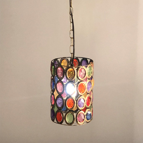 Multicolor Round Pendant Lighting Lamp Hanging For Kitchen Offices Moroccan Jewelled Lantern Mediterranean Crystal Pendant Light
