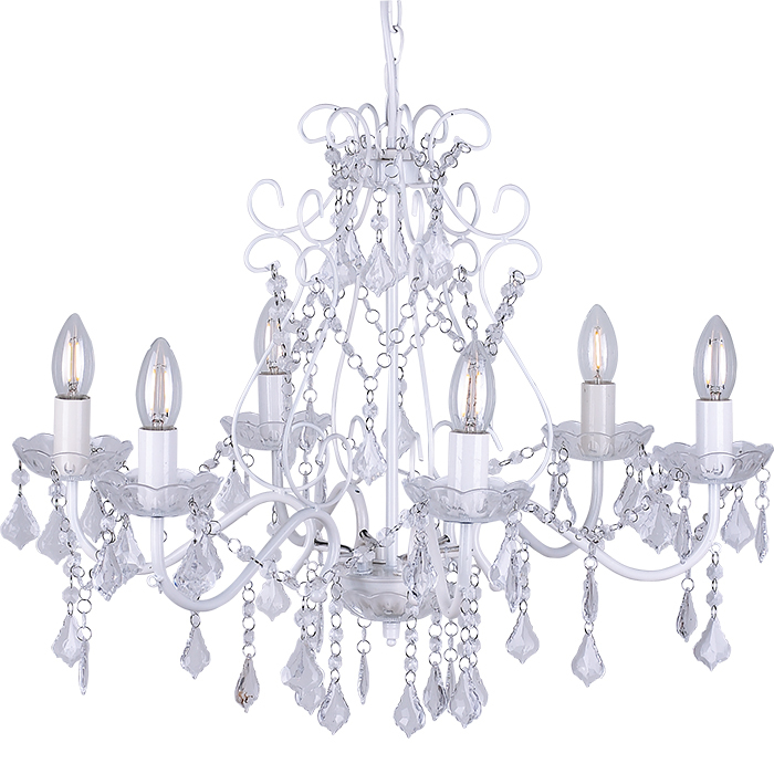 Made In China Europe Style 6 Arms Acrylic Chandelier Crystal Pendant Light