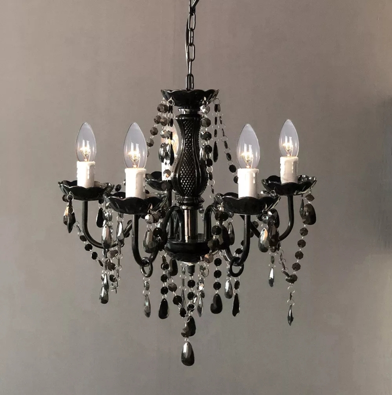 3 light black indoor Gypsy Maria theresa home decoration crystal Chandelier Lights