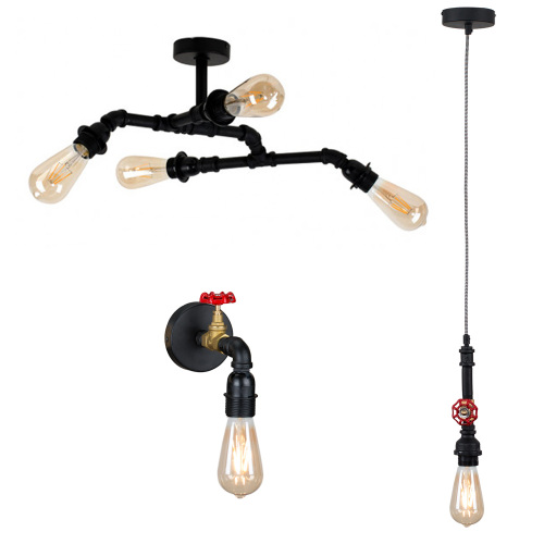 Decoration waterpipe steampunk loft industrial ceiling pendant light