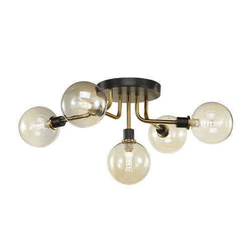 nordic glass shade decorative 5-light sputnik modern linear chandelier ceiling lights