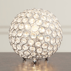 Chrome Iron Base Bead Chandelier Shade Crystal Ball Table Floor Lamp NS-122019