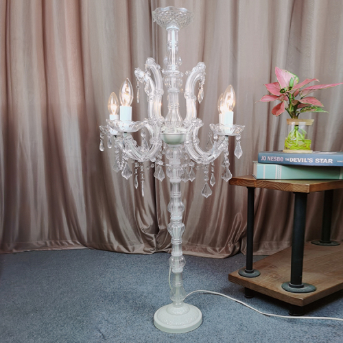 European Floor Light For Living Room Residential Home Decoration Round Middle Standing Led Fancy Lighting Crystal Floor Lamp