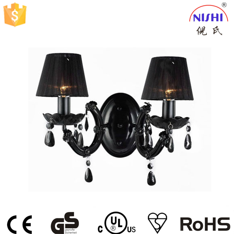 modern living room led white silk lampshade acrylic home decorative wall light lighting