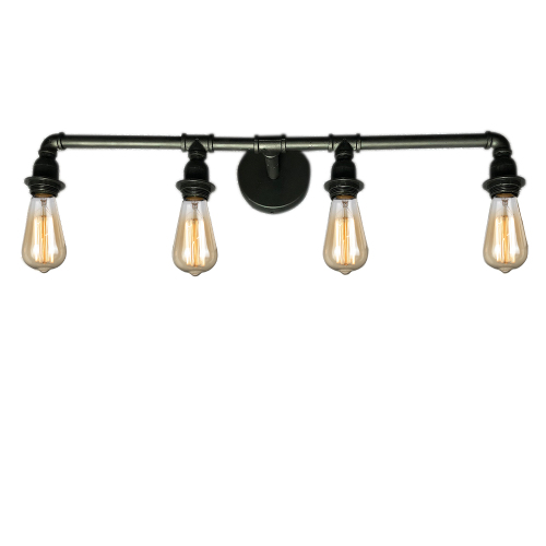 American Design Water Pipe Led Wall Interior Lights Wall Lamp NS-125441 Edison Iron Lighting and Circuitry Design Vintage Black