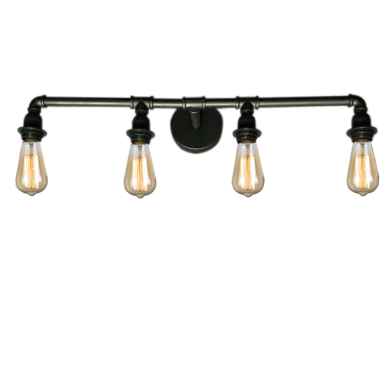 American Design Water Pipe Led Wall Interior Lights Wall Lamp NS-125441 Edison Iron Lighting and Circuitry Design Vintage Black