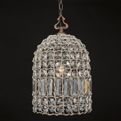 Industrial Globe Ball Pendant Lamp Shade Antique Copper Crystal Globe Hanging Ceiling Light