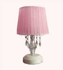 Hot sale pink lampshade acrylic bedside table lamp for kids room