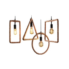 factory wholesale Industrial Ancient jute rope dinning suspended pendant lights lighting