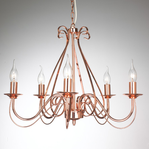 wholesale Flemish 5 Light Chandelier Antique Brass Wrought Iron Copper Hanging pendant Light