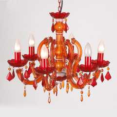 Wholesale Europe Romantic Style Luxury Acrylic Led Droplight Living Room Bedroom Iron Crystal Chandelier Light