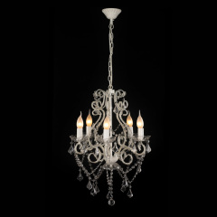 wholesale MODERN SHABBY PARIS CRYSTAL CHANDELIER French White/Clear 5 ARM LIGHT LAMP