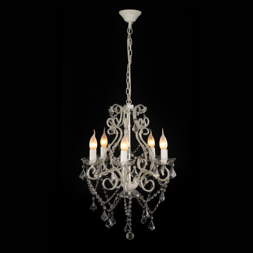 wholesale MODERN SHABBY PARIS CRYSTAL CHANDELIER French White/Clear 5 ARM LIGHT LAMP