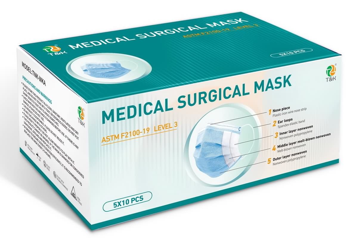 Ιατρική χειρουργική μάσκα 3 Ply ASTM F2100-L3