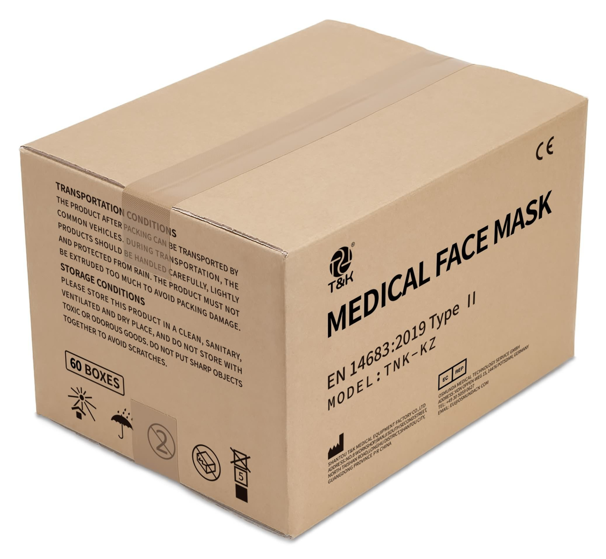 Mascarilla desechable médica tipo II de 3 capas