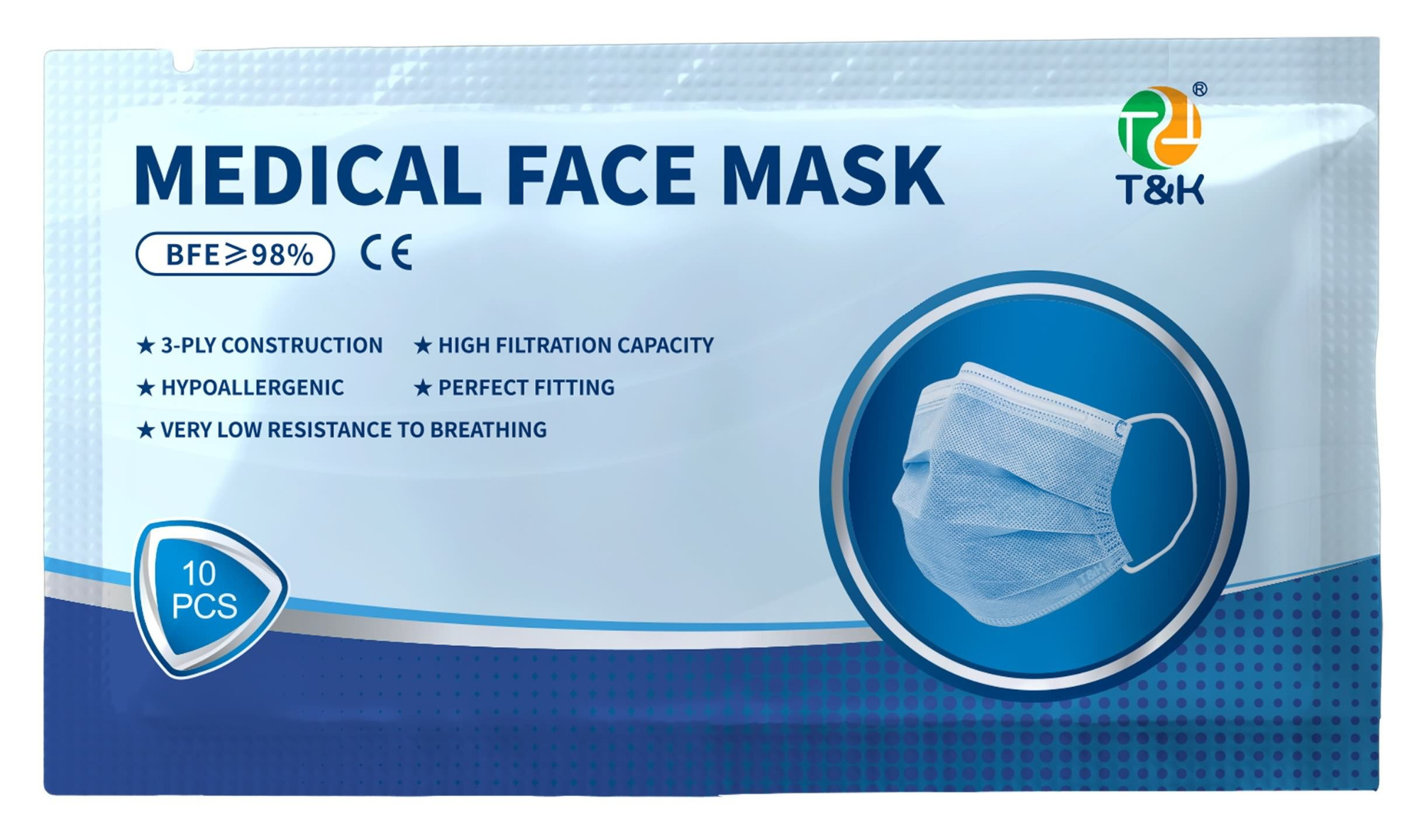 Mascarilla desechable médica tipo II de 3 capas