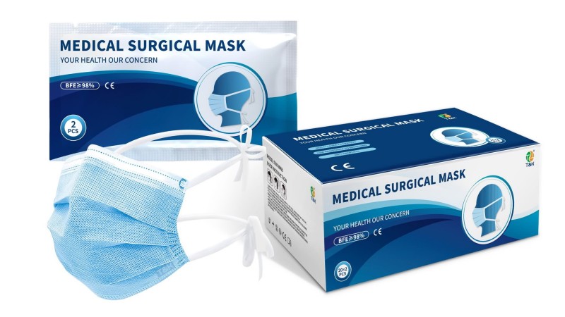 3-слойная медицинская хирургическая маска типа IIR (с завязками)