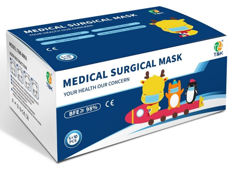 Máscara cirúrgica médica de 3 camadas tipo IIR para crianças
