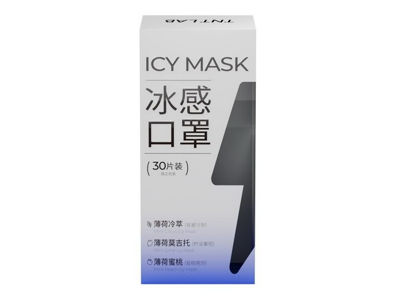 Maschera profumata usa e getta a 3 strati (rosa: menta pesca ghiacciata, verde: menta lime ghiacciata, blu: menta agrumi ghiacciata)