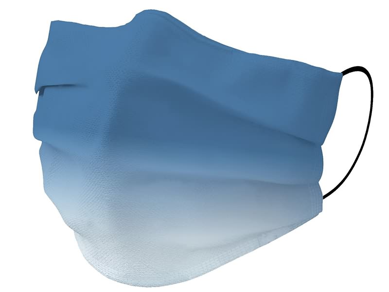 3-lagige medizinische Einwegmaske Typ I (blauer Farbverlauf)