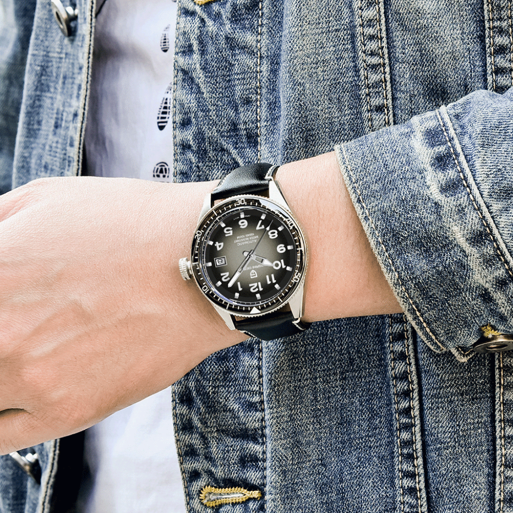 PAGANI DESIGN Men's Automatic Watches 100 Waterproof Wrist Watch with Seiko NH35 Movement Leather Strap Hardlex Dial Glass Ceramic Bezel 1649