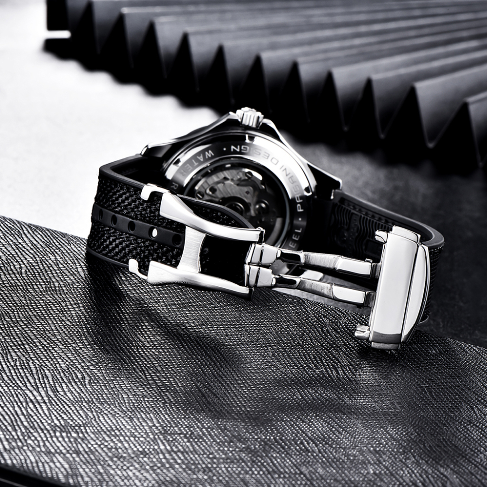 PAGANI DESIGN Men's Automatic Watches with Rubber Strap 007 Seamaster Homage Seiko NH35A Movement Waterproof Wrist Watch for Men 1667