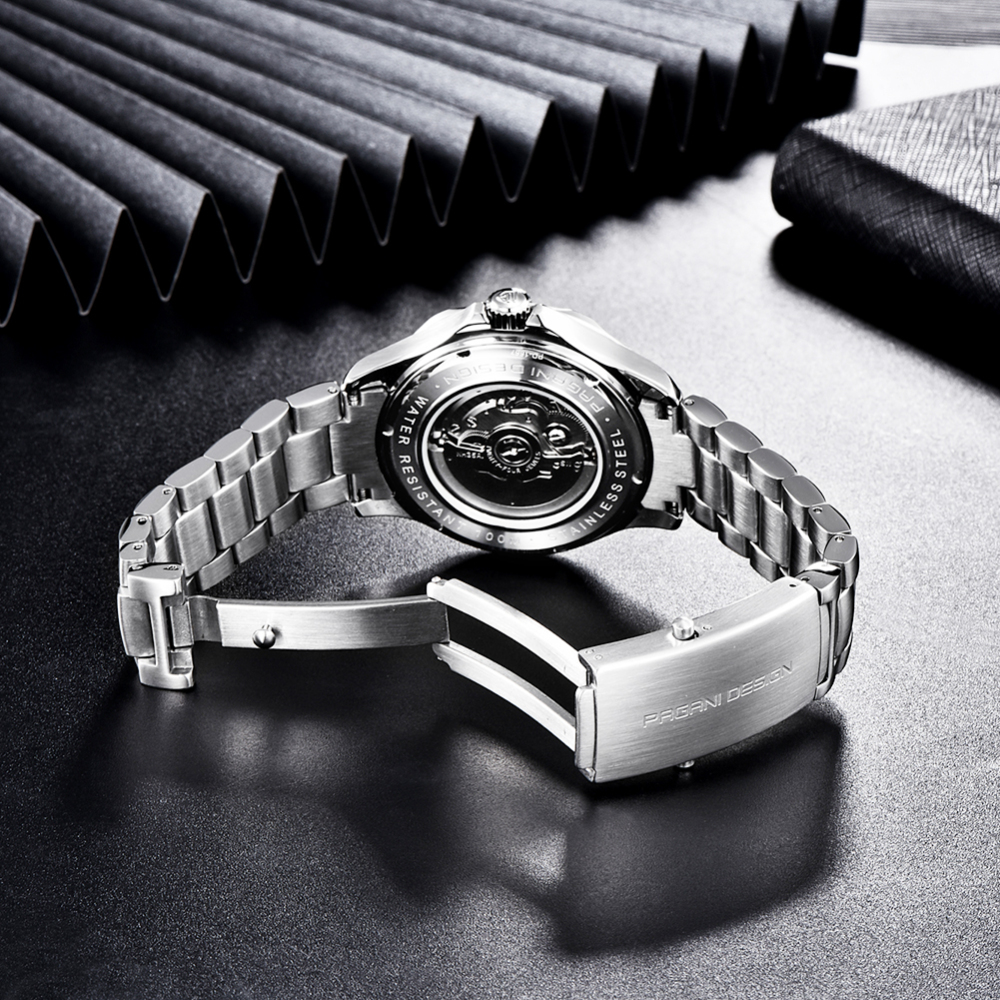 PAGANI DESIGN Men's Automatic Watches 007 Seamaster Homage Seiko NH35A Movement Full Stainless Steel Waterproof Wrist Watch for Men