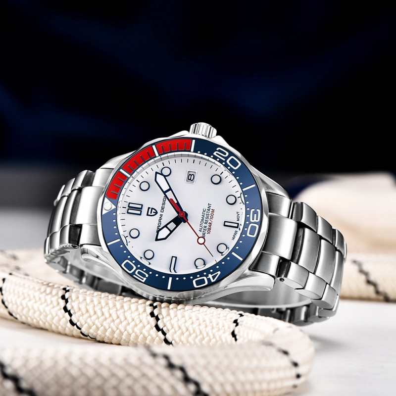 PAGANI DESIGN Men's Automatic Watches 007 Seamaster Homage Seiko NH35A Movement Full Stainless Steel Waterproof Wrist Watch for Men