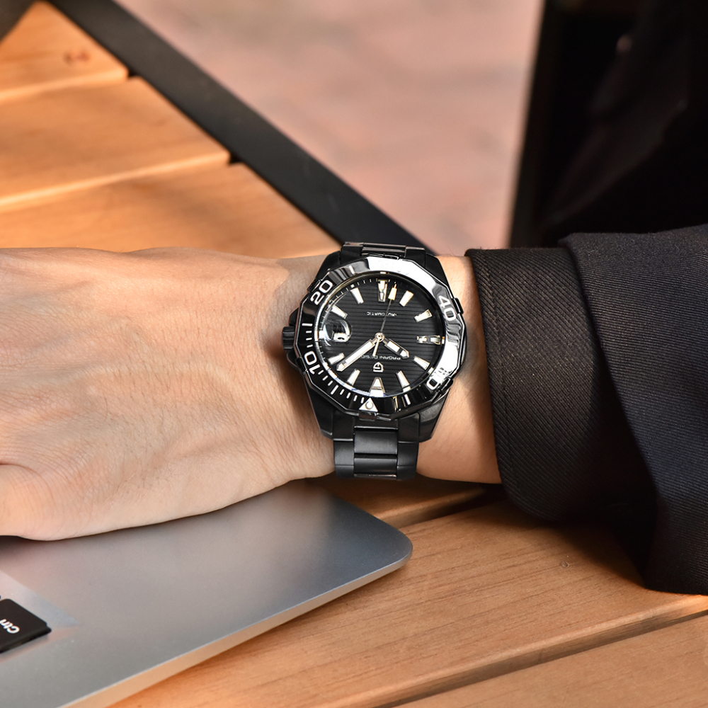 PAGANI DESIGN Men's Automatic Watches Homage Wrist Watch ST6 Movement Full Stainless Steel Strap Waterproof Hardlex Dial Glass