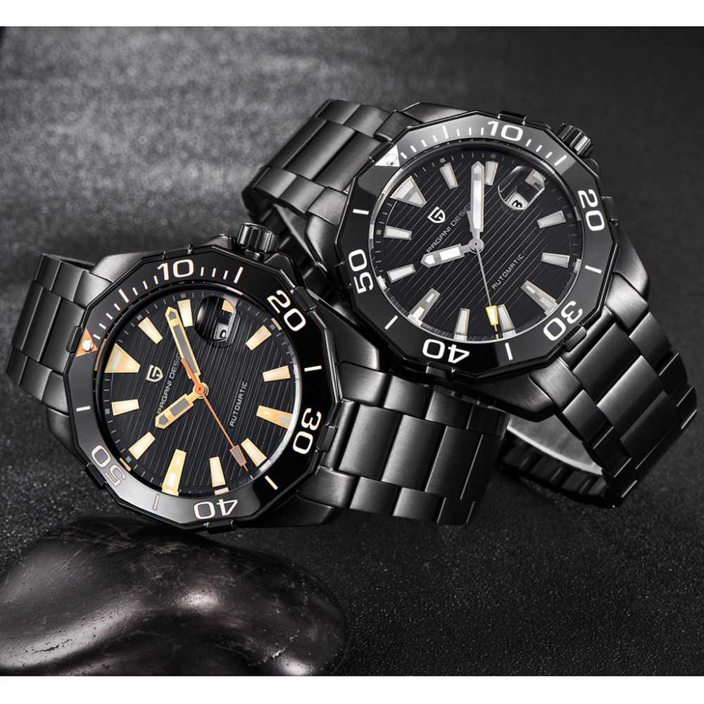 PAGANI DESIGN Men's Automatic Watches Homage Wrist Watch ST6 Movement Full Stainless Steel Strap Waterproof Hardlex Dial Glass