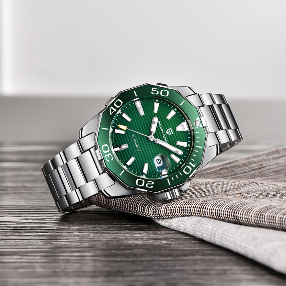 PAGANI DESIGN Men's Automatic Watches Homage Wrist Watch ST6 Movement Full Stainless Steel Strap Waterproof Hardlex Dial Glass