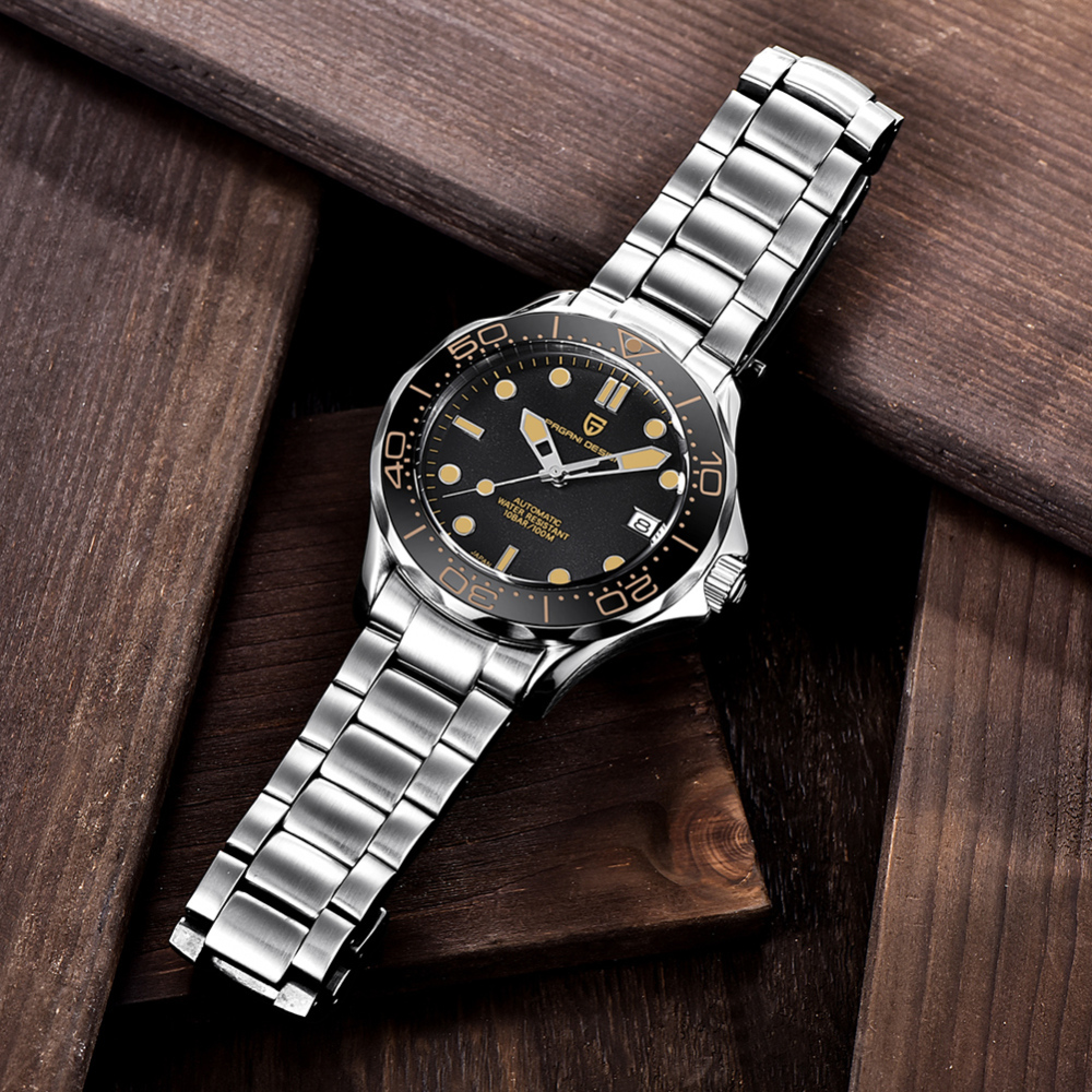 PAGANI DESIGN Men's Automatic Watches 007 Seamaster Homage Seiko NH35A Movement Full Stainless Steel Waterproof Wrist Watch for Men