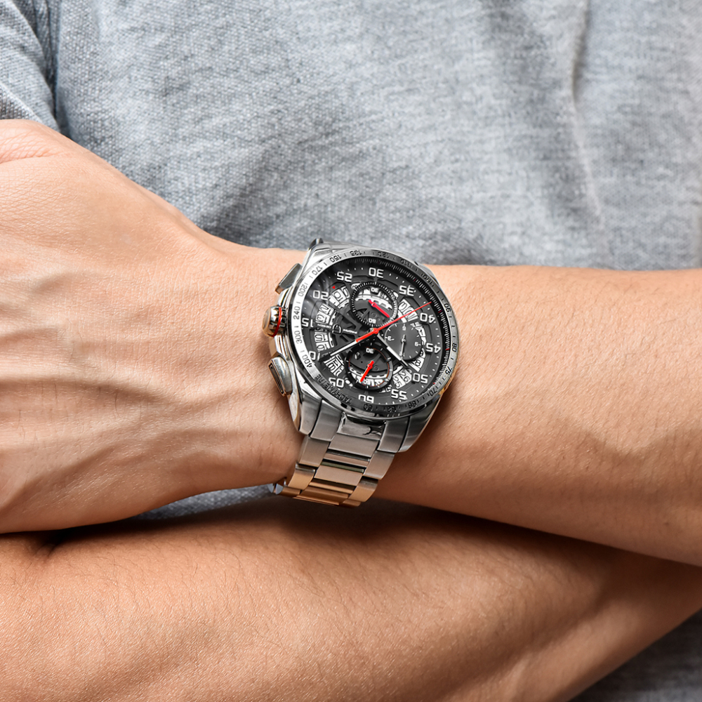 PAGANI DESIGN Men's Quartz Watches Chronograph Stainless Steel Wrist Watch for Men with Seiko VK63 Movement Leather Strap 100M Waterproof