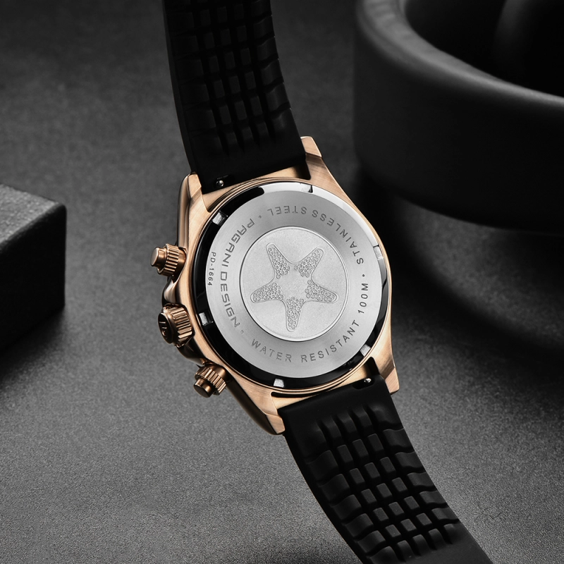 PAGANI DESIGN Quartz Watches for Men Daytona Homage Chronograph Men's Wrist Watch with Seiko VK63 Movement Silicone Watchband
