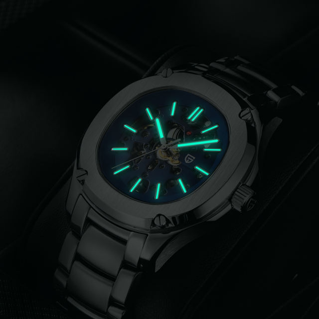 PAGANI DESIGN Skeleton Automatic Men's Watches Waterproof full Stainless Steel Wrist Watch for Men Sapphire Dial Glass