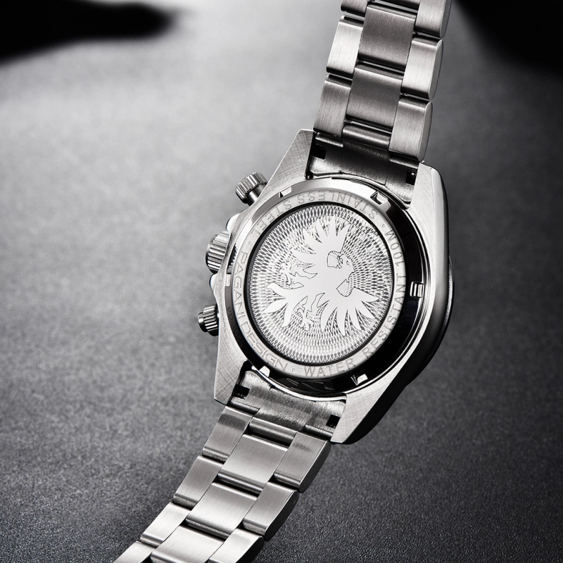 PAGANI DESIGN Men's Skeleton Automatic Watches Daytona Homage Stainless Steel Waterproof Wrist Watch with Sapphire Glass