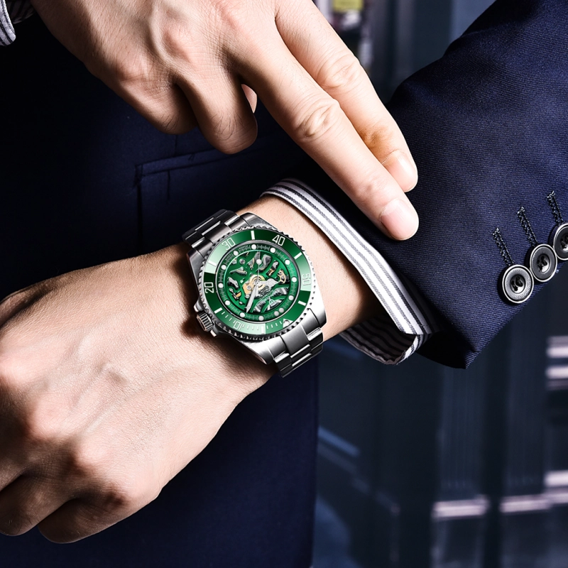 PAGANI DESIGN New Men's Watches Skeleton Automatic Wrist Watch for Men Full Stainless Steel Waterproof Watch with Sapphire Glass Ceramic Bezel