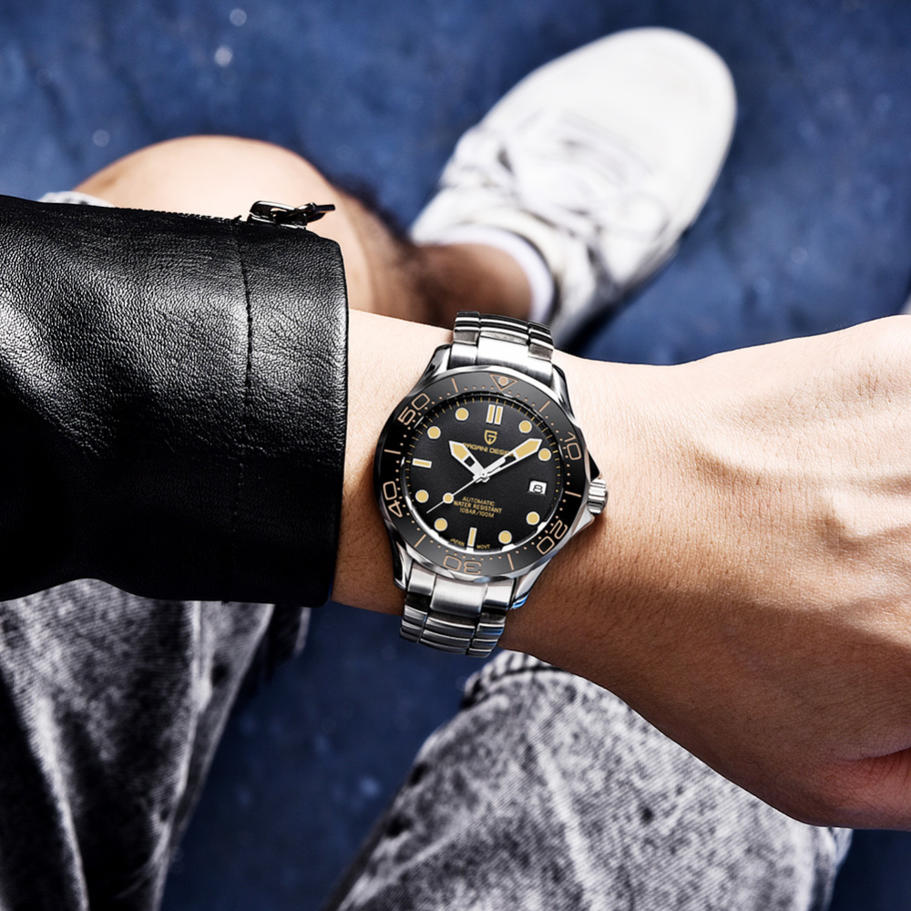 PAGANI DESIGN Luxury Men's Automatic Watches 007 Seamaster Homage Seiko NH35A Movement Sapphire Glass Full Stainless Steel Waterproof Wrist Watches 1667