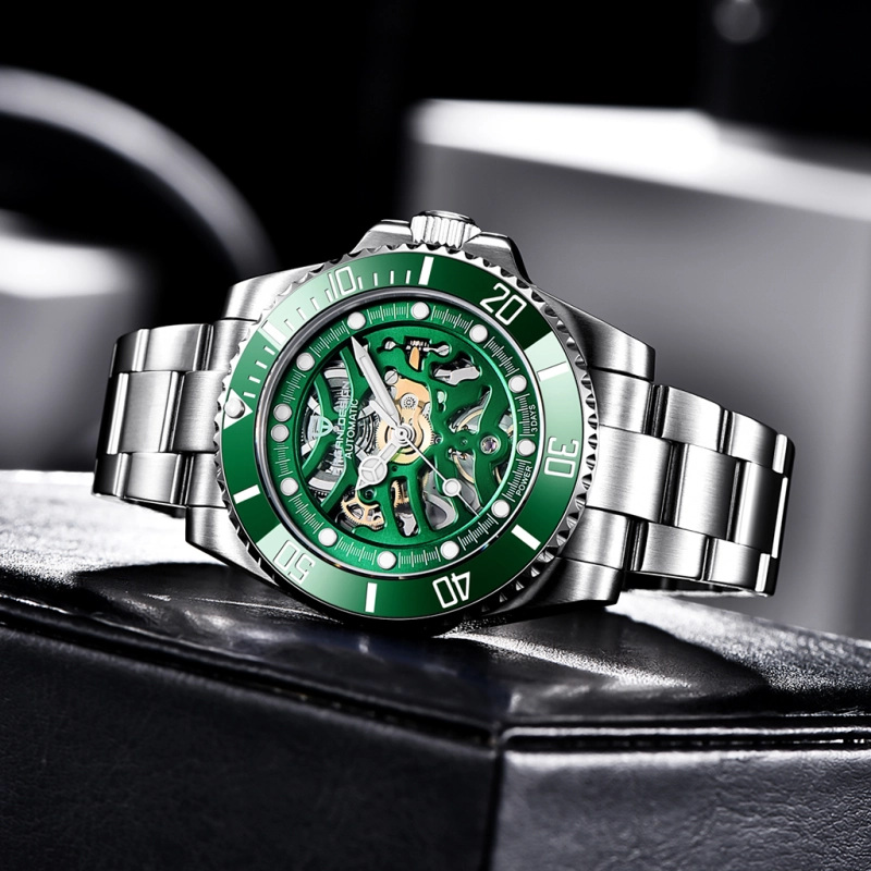 PAGANI DESIGN New Men's Watches Skeleton Automatic Wrist Watch for Men Full Stainless Steel Waterproof Watch with Sapphire Glass Ceramic Bezel