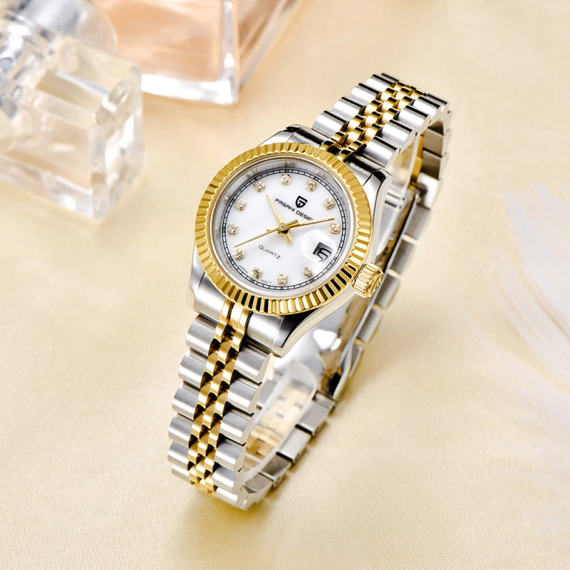 PAGANI DESIGN Women's Watches for Girlfriend Stainless Steel Jubilee Bracelet Waterproof Wrist Watches with Miyota Quartz Movement Sapphire