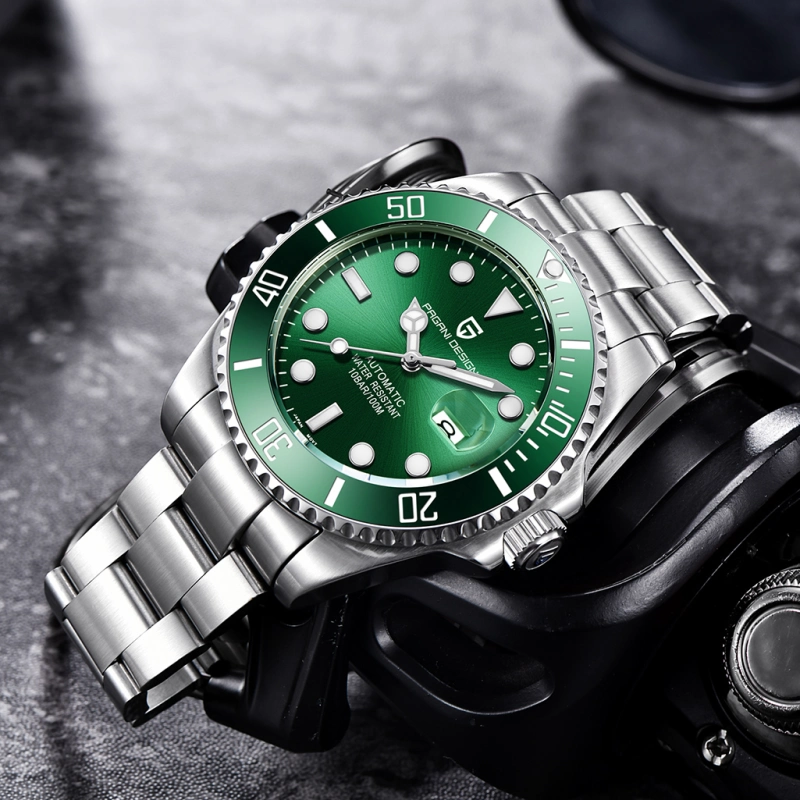 PAGANI DESIGN Automatic Watches for Men Submariner Homage Men's Wrist Watch with NH35A Movement Ceramic Bezel 100M Waterproof Stainless Steel 1639