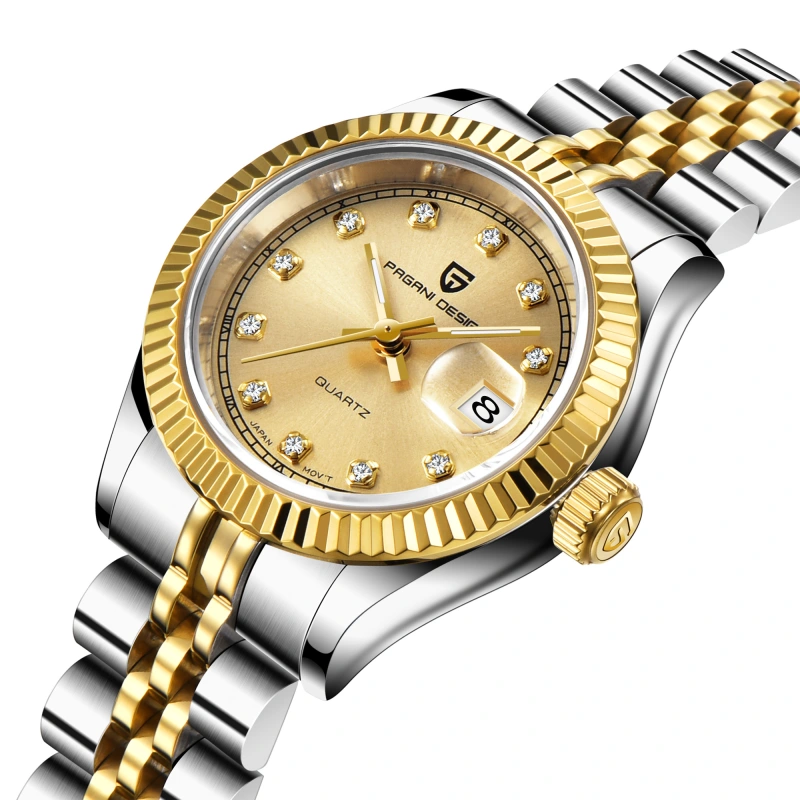 PAGANI DESIGN Women's Watches for Girlfriend Stainless Steel Jubilee Bracelet Waterproof Wrist Watches with Miyota Quartz Movement Sapphire