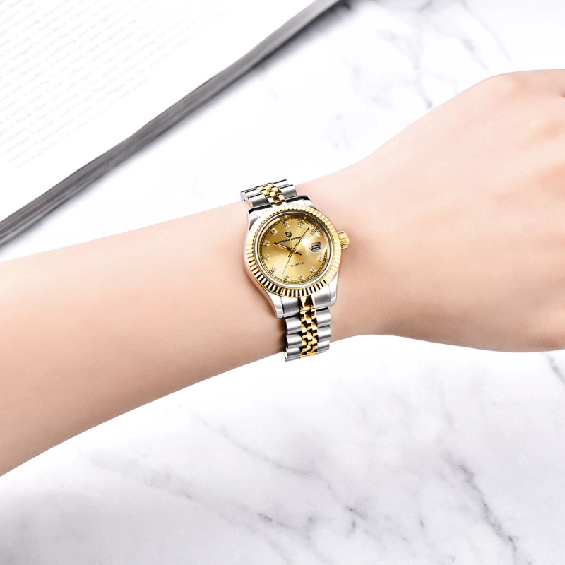 PAGANI DESIGN Women's Watches for Girlfriend Stainless Steel Jubilee Bracelet Waterproof Wrist Watches with Miyota Quartz Movement Sapphire