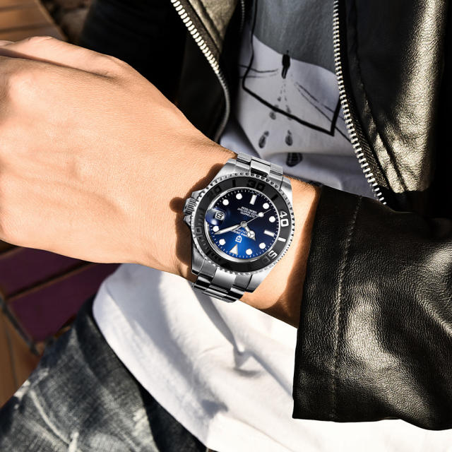 PAGANI DESIGN Automatic Men's Watches Explorer Homage Stainless Steel Fashion Wrist Watch with Seiko NH35A Movement Sapphire Ceramic Bezel 100M Waterp