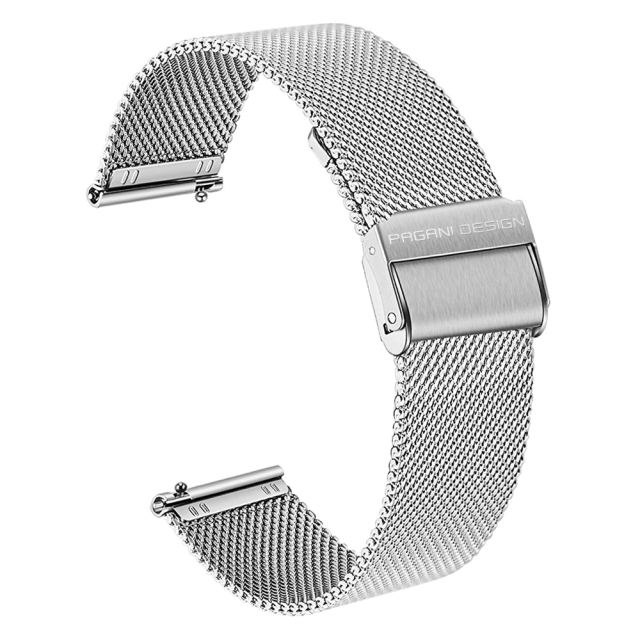 PAGANI DESIGN Original Stainless Steel Mesh Watchband 20mm Width