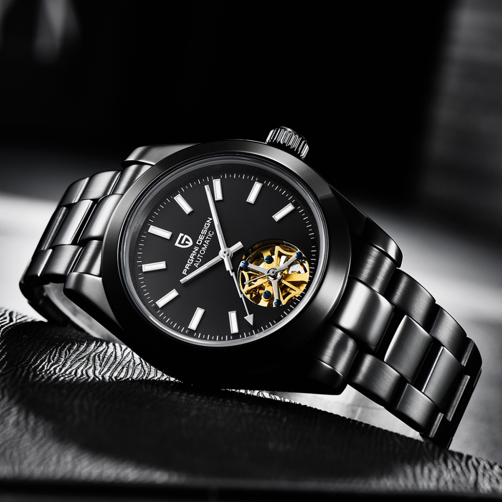 PAGANI DESIGN Men's Automatic Watches Casual Tourbilion Stainless Steel Wrist Watch for Men Sapphire Glass 100M Waterproof
