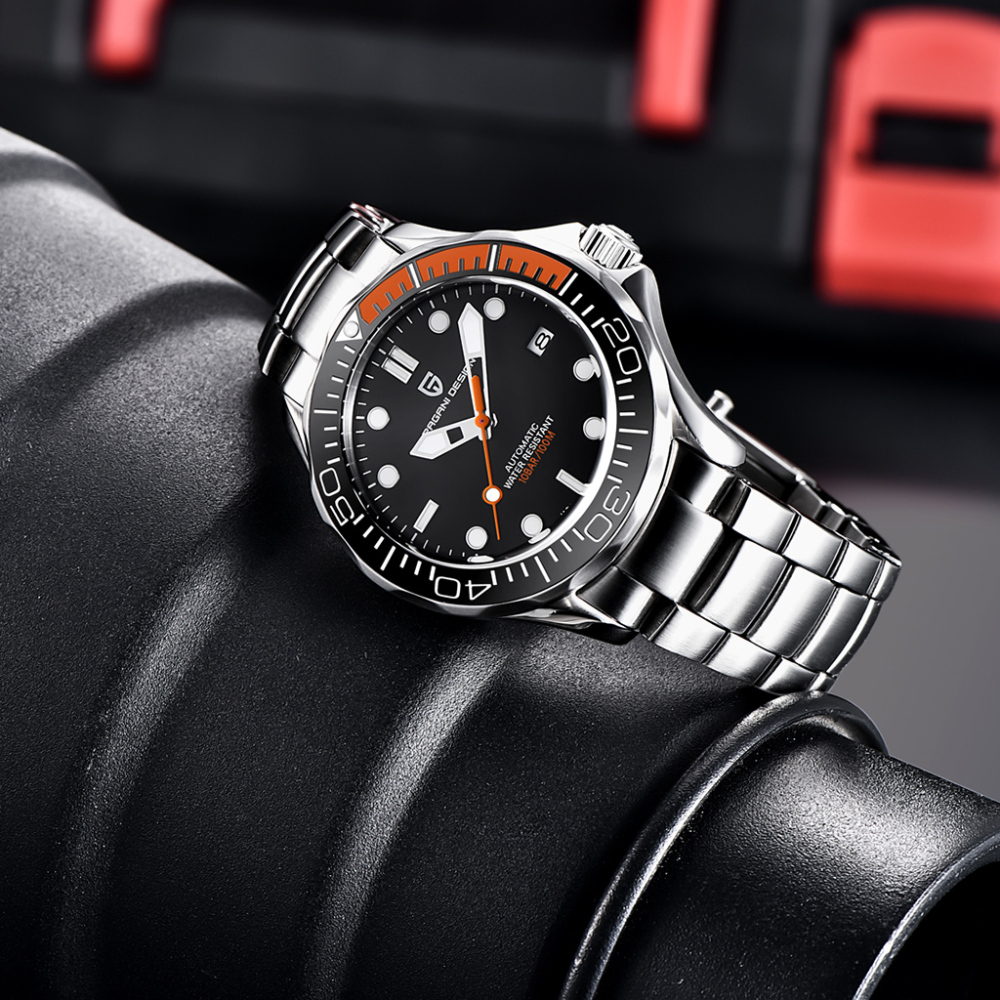 PAGANI DESIGN PD-1667 Men's Watches full Automatic Mechanical Wrist Watch with Stainless Steel Mesh Watchband 100M Water Resistant NH35A Movt