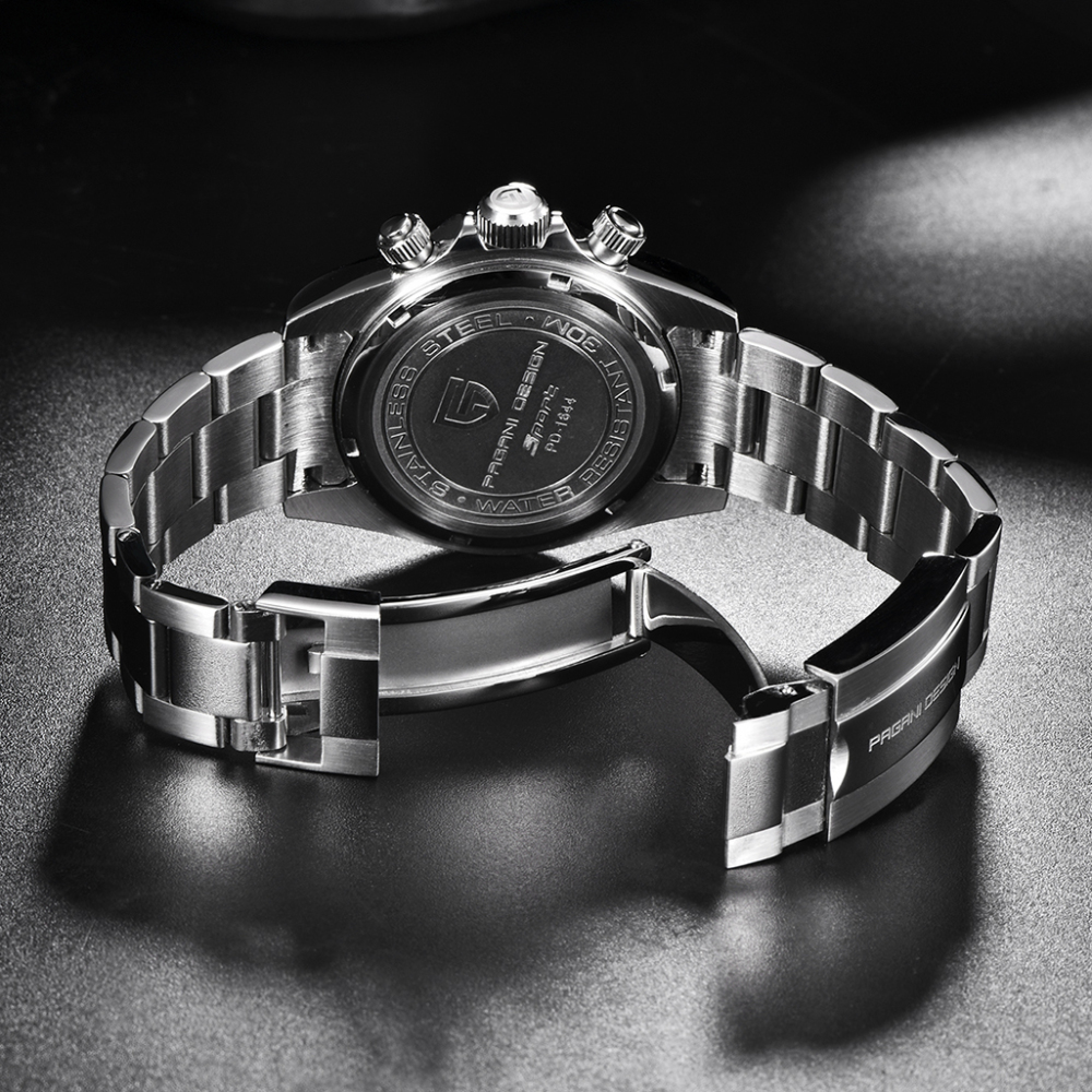 PAGANI DESIGN PD-1644 New Men's Quartz Watches Chronograph Sports Wrist Watch with VK63 Movement Sapphire Ceramic Bezel Waterproof Stainless Steel Strap