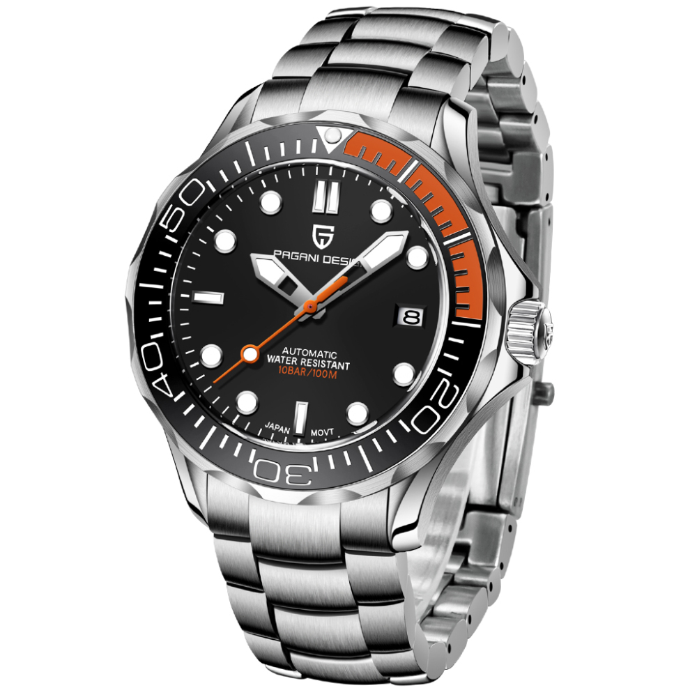 PAGANI DESIGN PD-1667 Men's Watches full Automatic Mechanical Wrist Watch with Stainless Steel Mesh Watchband 100M Water Resistant NH35A Movt