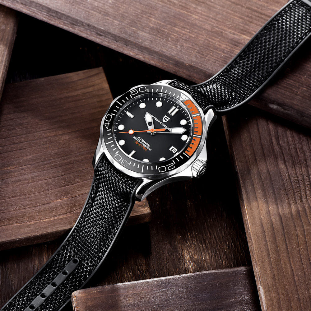 PAGANI DESIGN PD-1667 Men's Watches full Automatic Mechanical Wrist Watch with Stainless Steel Mesh Watchband 100M Water Resistant NH35A Movt